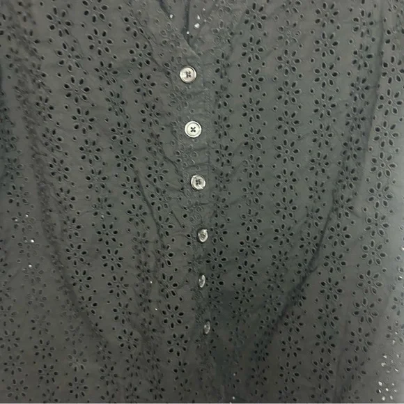 Madewell Black Eyelet Blouse size small - Picture 6 of 9